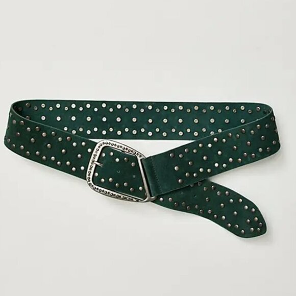 NWT Free People Gemini Hip Belt in Uncut Emerald - Picture 1 of 7